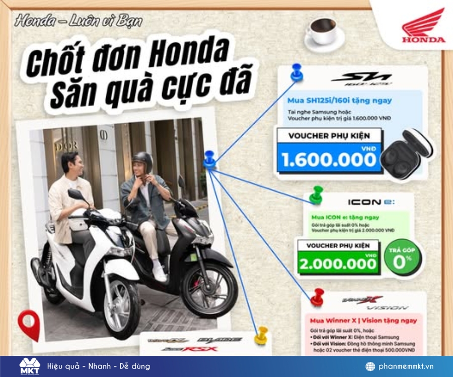 Mẫu content bán xe máy khuyến mãi ấn tượng
