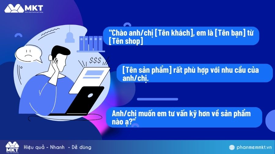 Mẫu kịch bản nhắn tin chào khách