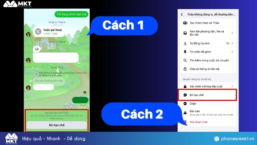 Hướng dẫn cách bỏ hạn chế trên Messenger