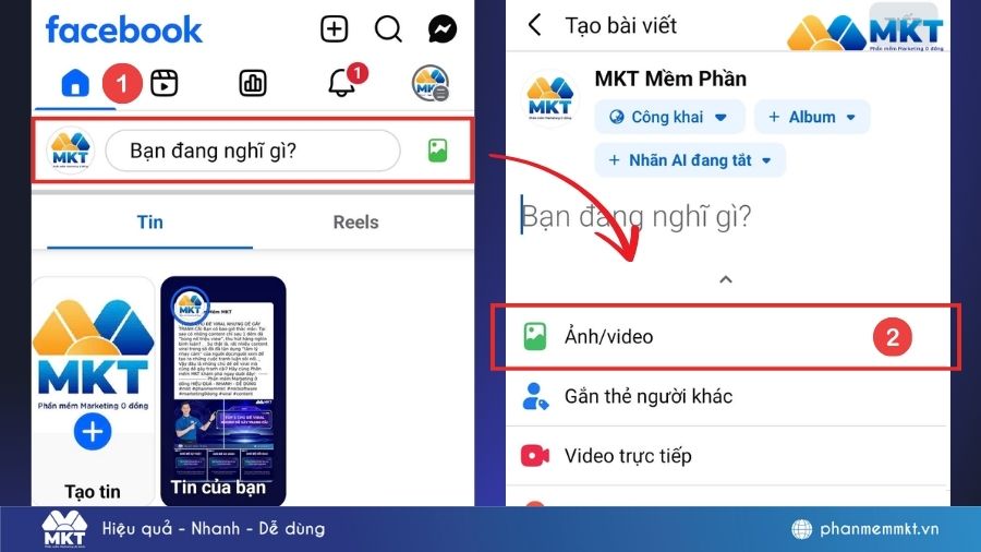 sắp xếp thứ tự ảnh trên Facebook bằng điện thoại
