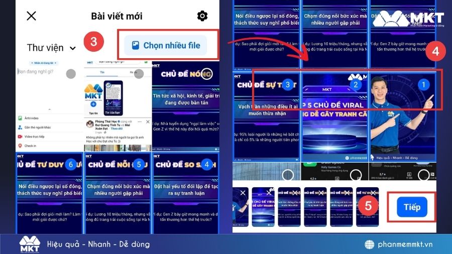 sắp xếp thứ tự ảnh trên Facebook bằng điện thoại