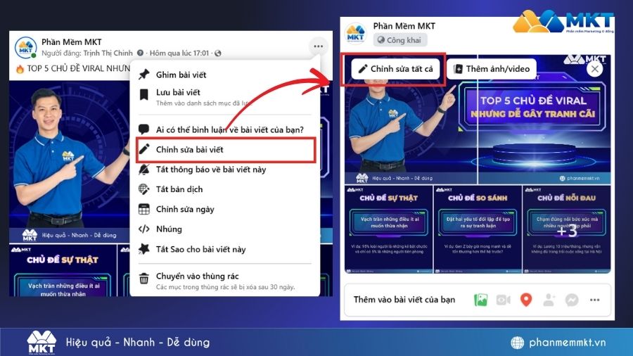 sắp xếp thứ tự ảnh trên Facebook bằng điện thoại