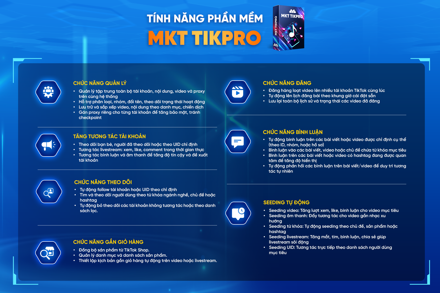 Bảng tính năng MKT TikPro