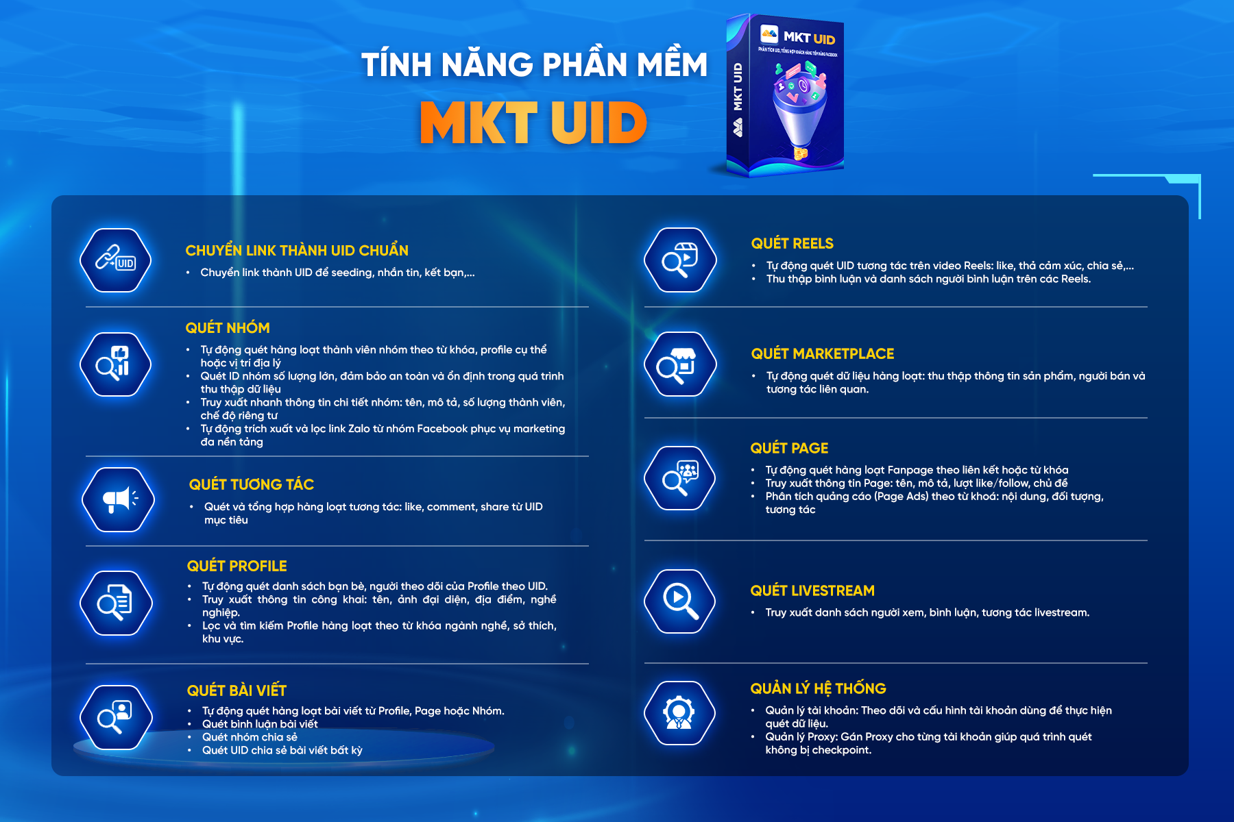 Bảng tính năng MKT UID 