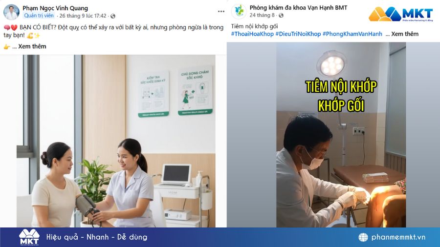 Bác sĩ Phạm Ngọc Vinh Quang và hành trình X10 hiệu quả marketing đa kênh cho Phòng khám Đa khoa Vạn Hạnh Đắk Lắk 2 Các phần mềm MKT giúp Phòng khám đăng bài tự động