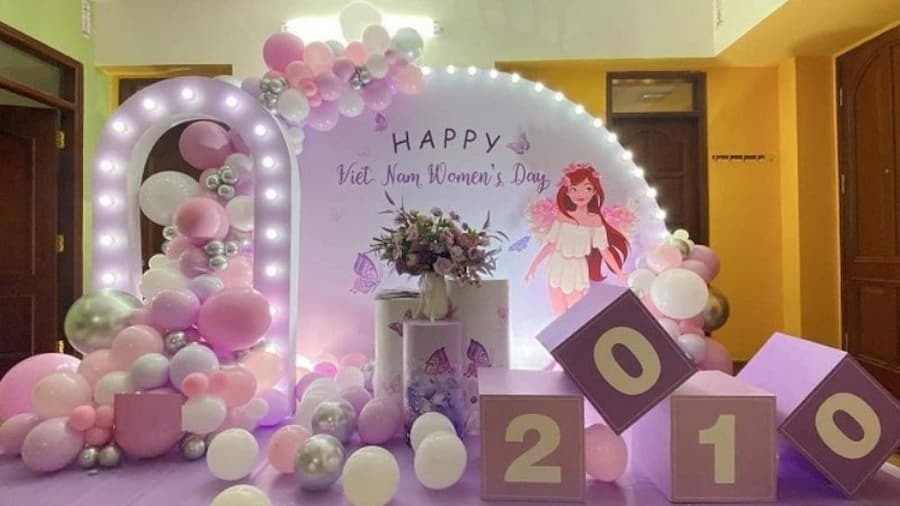 Background 20/10 họp mặt hội chị em