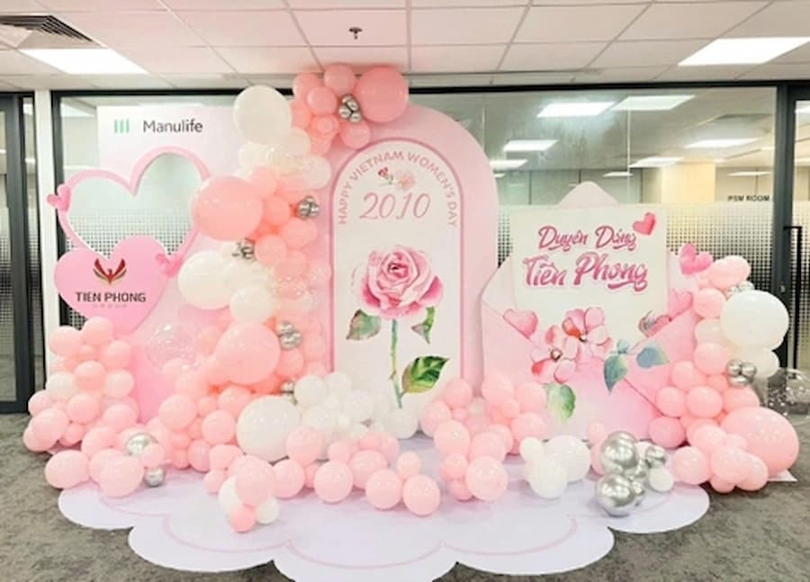 Phông nền 20/10 đẹp cho sự kiện công ty