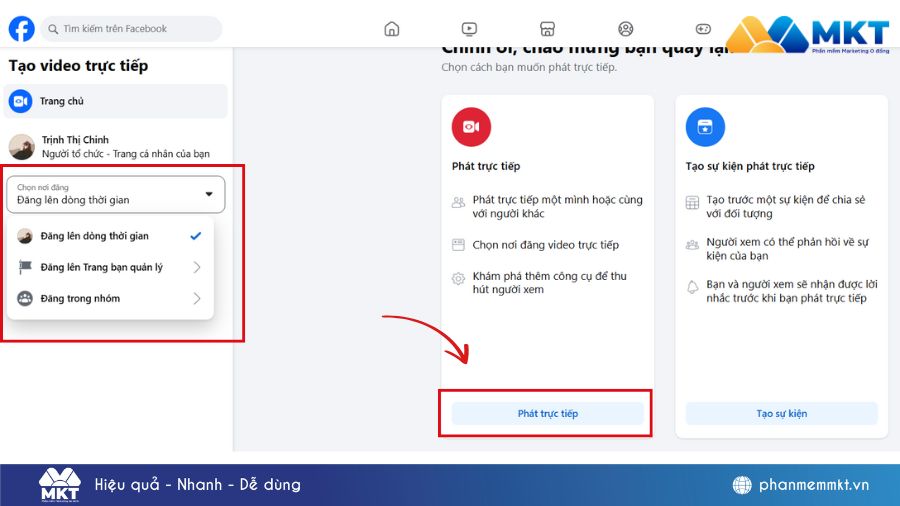 Cách chia sẻ livestream công khai trên Facebook