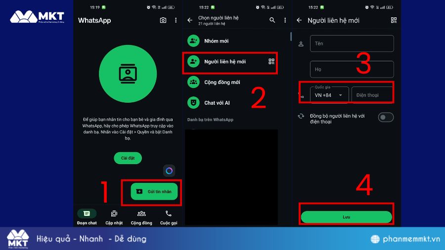 Cách kết bạn nước ngoài trên WhatsApp trên Android 