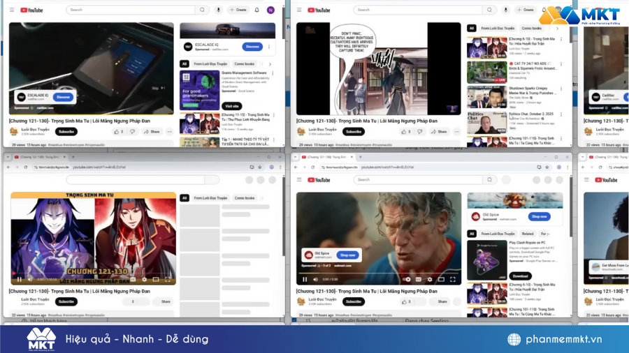 Phần mềm đã giúp anh tự động seeding video
