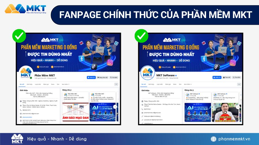 2 Fanpage chính thức của Phần mềm MKT