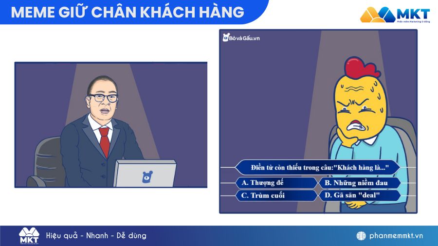 giữ chân khách hàng meme