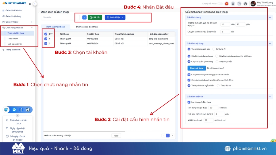 Cách gửi tin nhắn tự động WhatsApp bằng MKT WhatsApp