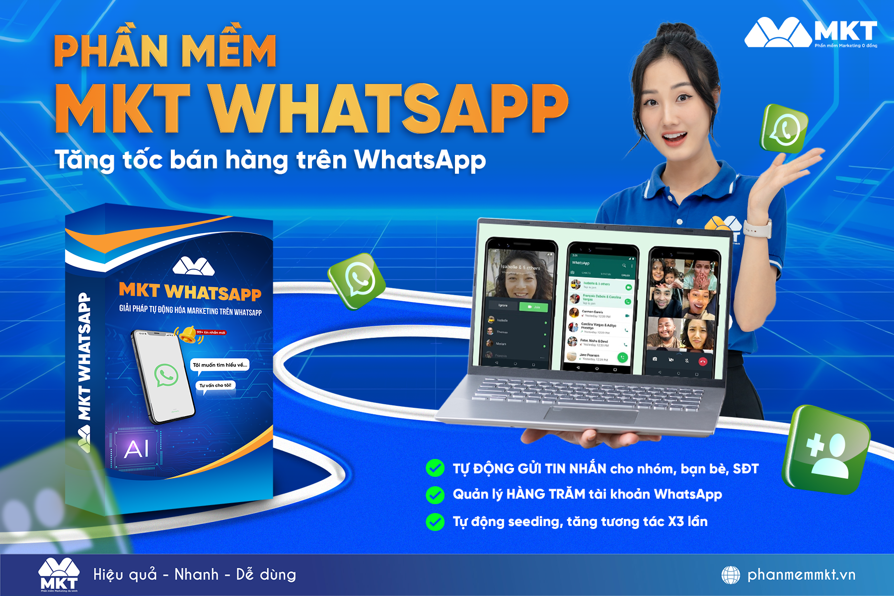 MKT WhatsApp - Tool gửi tin nhắn tự động WhatsApp