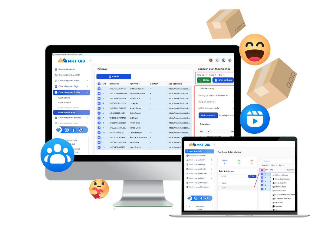 MKT UID - Phần Mềm Find UID Facebook, Quét UID Group