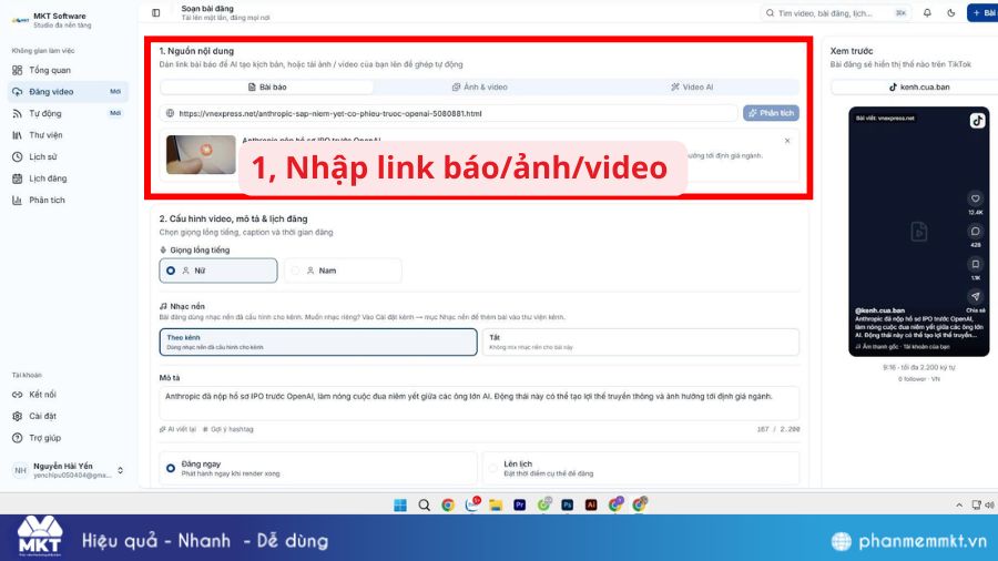 Phần mềm đăng video AI: Cách tạo và đăng video tự động 2 Cách tạo và đăng video tự động bằng phần mềm Xây Kênh AI