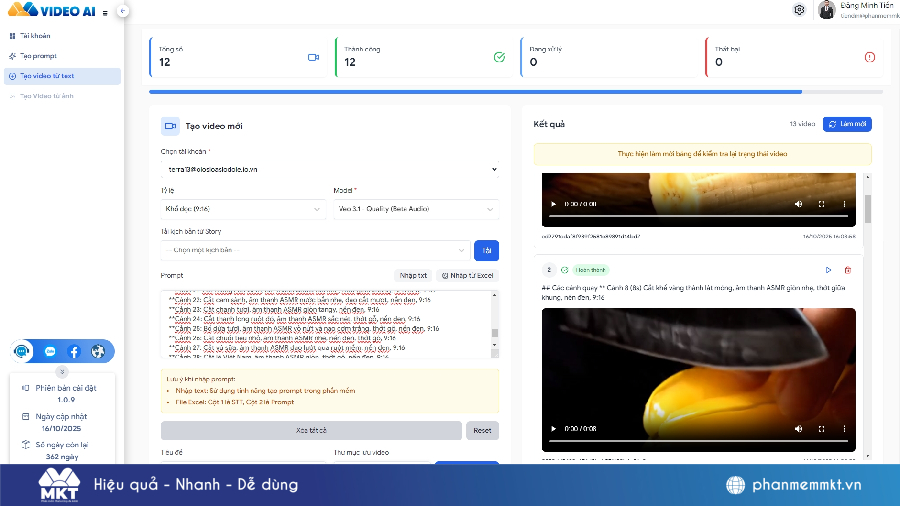 Phần mềm Video AI tạo video từ VEO 3
