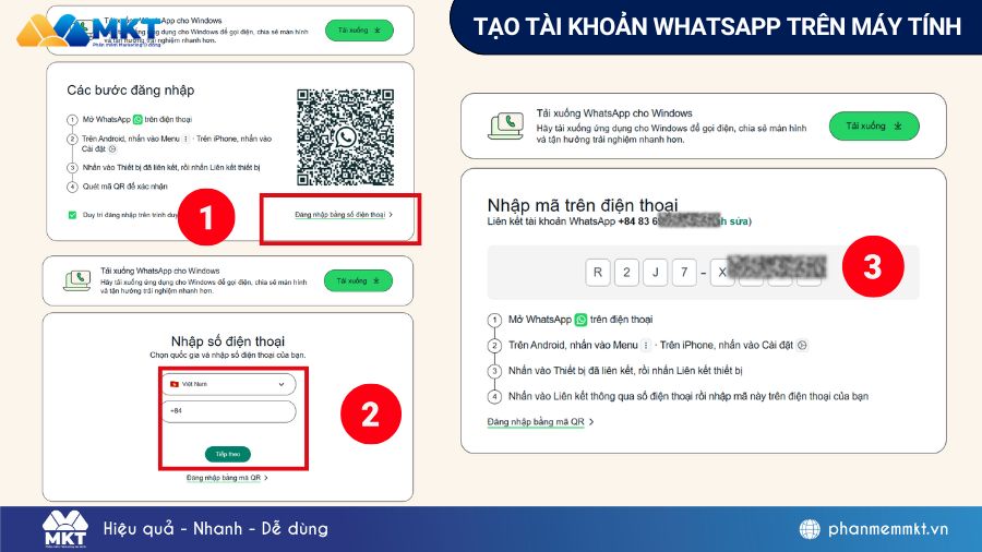 Đăng nhập WhatsApp trên máy tính bằng số điện thoại