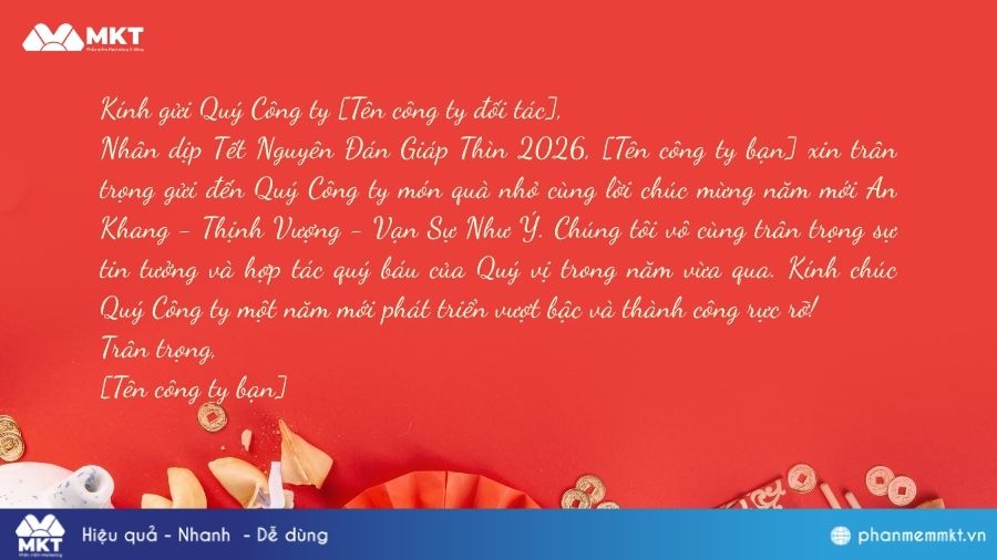 Mẫu lời chúc tặng quà Tết cho khách hàng ý nghĩa