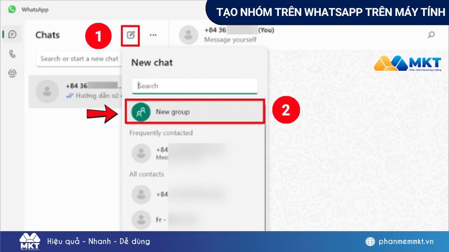 Tạo nhóm trên WhatsApp trên máy tính