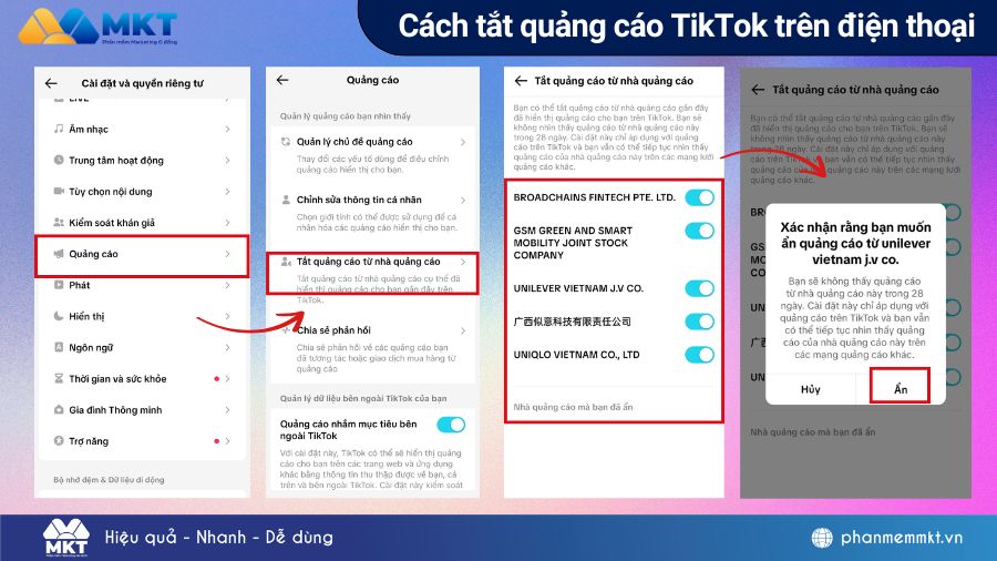 Cách tắt quảng cáo TikTok trên điện thoại Android 