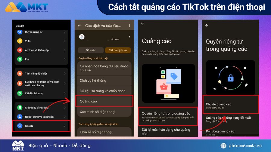 Cách tắt quảng cáo trên điện thoại