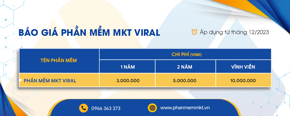 Bàng giá phần mềm MKT Viral