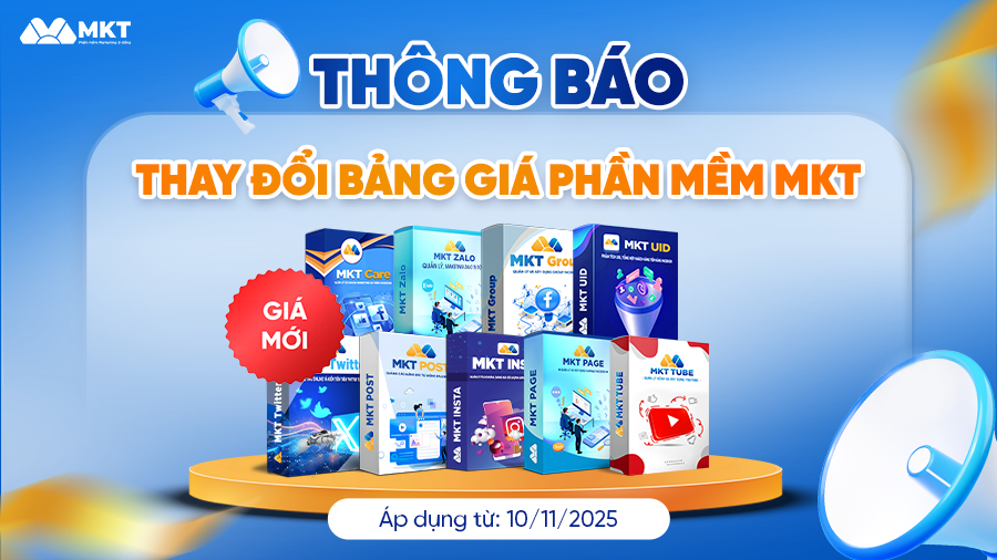 Thông báo cập nhật bảng báo giá Phần mềm MKT – Hiệu lực từ 10/11/2025 2 Bảng giá phần mềm MKT