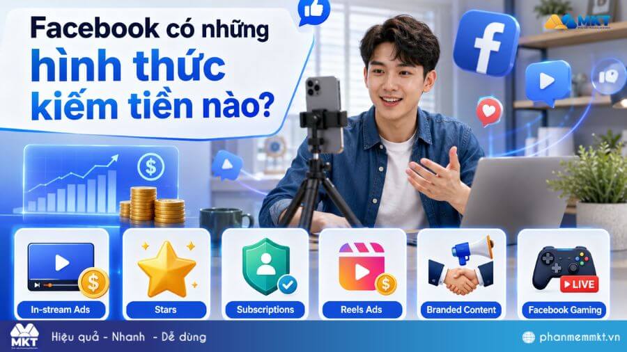 Chi tiết 3 cách bật kiếm tiền trên Facebook đơn giản 1 Facebook hiện có những hình thức kiếm tiền nào?