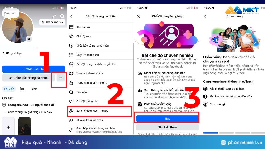 Hướng dẫn cách bật chế độ chuyên nghiệp 