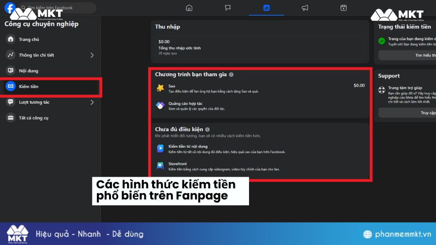 Các hình thức kiếm tiền phổ biến trên Fanpage