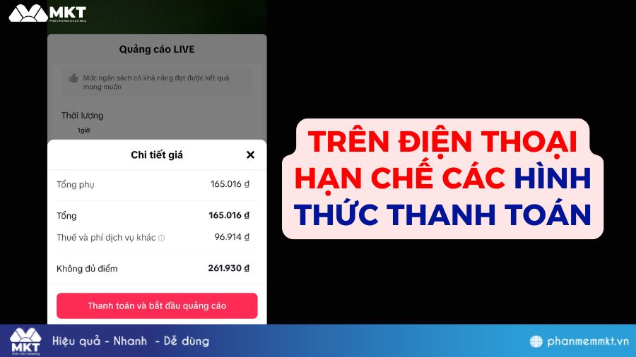 Cách thanh toán khi chạy ads live TikTok Cách thanh toán khi chạy ads live TikTok trên điện thoại