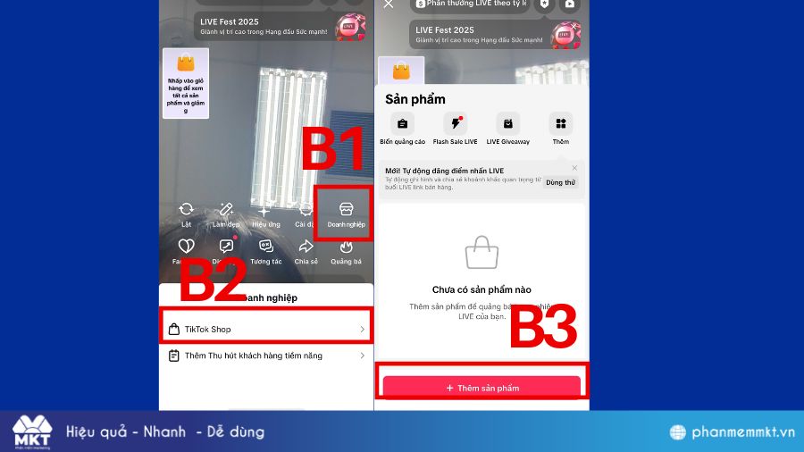 Chuẩn bị sản phẩm trước buổi Live TikTok 