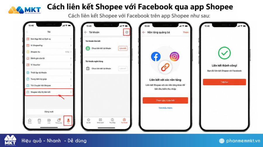 Cách liên kết Shopee với Facebook kiếm tiền Affiliate hiệu quả mới nhất 2 Cách liên kết Shopee với Facebook qua app Shopee