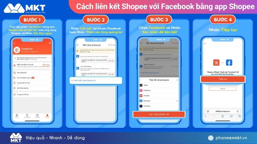 Cách liên kết Shopee với Facebook