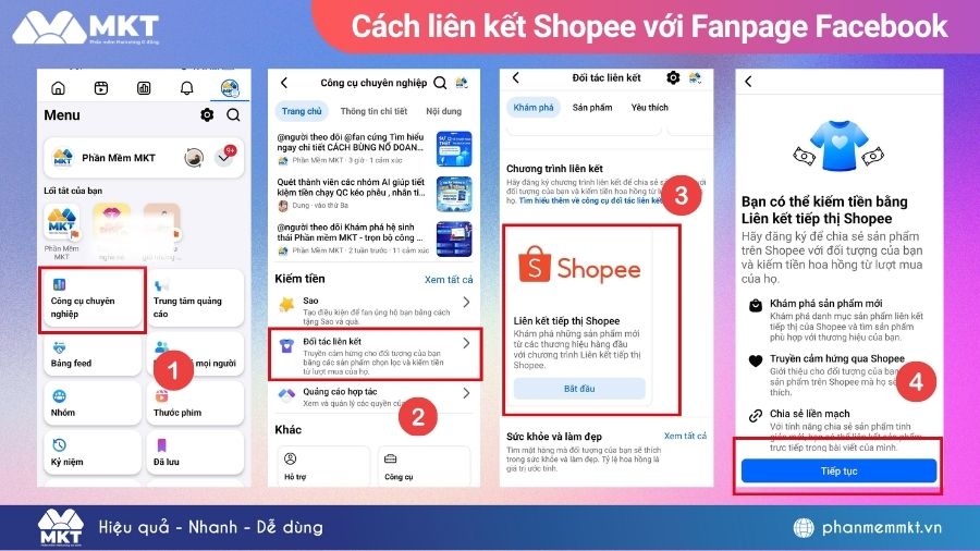 Cách liên kết Shopee với Facebook