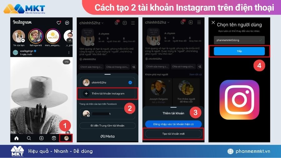 Cách tạo 2 tài khoản Instagram trên điện thoại
