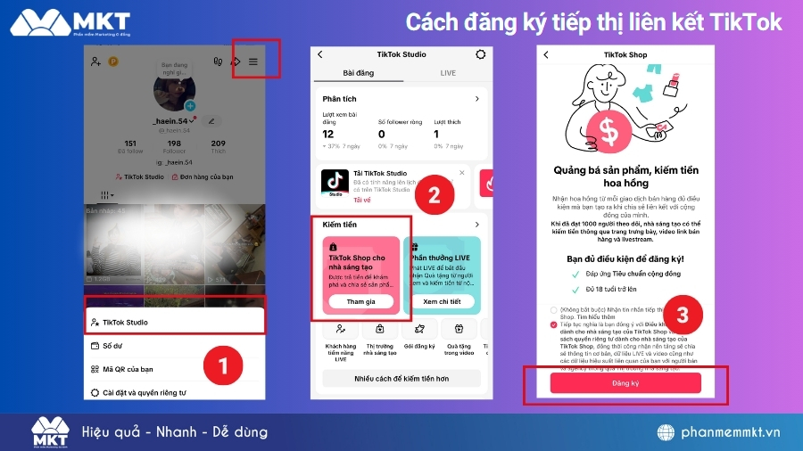 Cách đăng ký tiếp thị liên kết TikTok