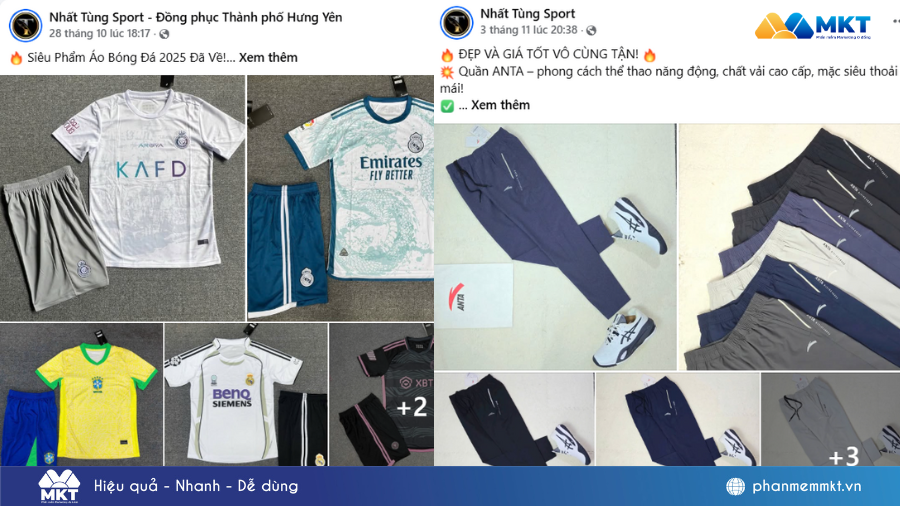 Bí quyết giúp Nhất Tùng Sport X3 lượng khách mua hàng online mà không phụ thuộc quảng cáo 3 MKT Page giúp anh Tùng đăng bài tự động lên các page vệ tinh