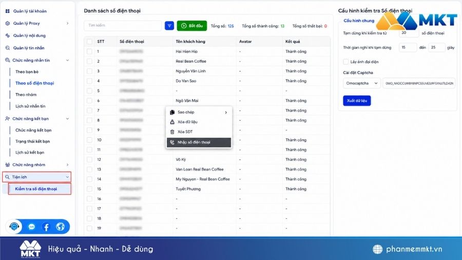 Lọc số điện thoại Zalo bằng ZMarketing Phần mềm lọc số điện thoại Zalo