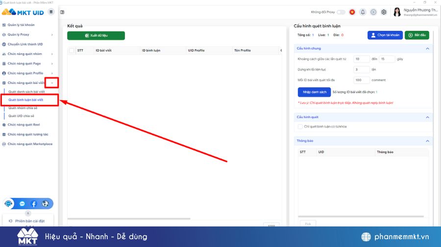 phần mềm tìm kiếm khách hàng trên Facebook Phần mềm tìm kiếm khách hàng trên Facebook - MKT UID