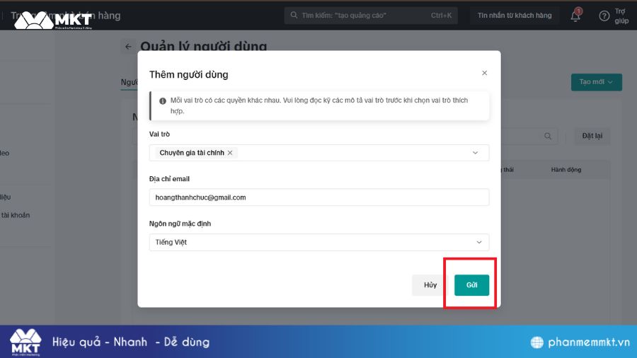 Hoàn tất phân quyền và theo dõi hoạt động