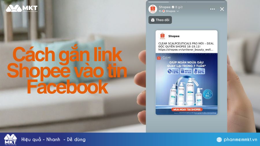 Cách gắn link Shopee vào tin Facebook