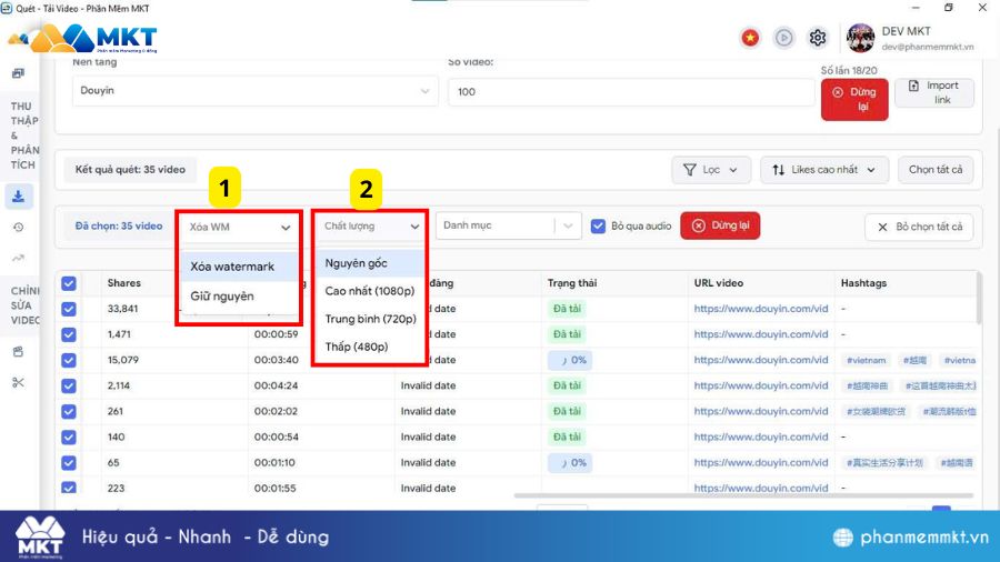 14 Cách download video Douyin không có logo nhanh và chính xác nhất 9 Tải toàn bộ video Douyin với MKT Viral
