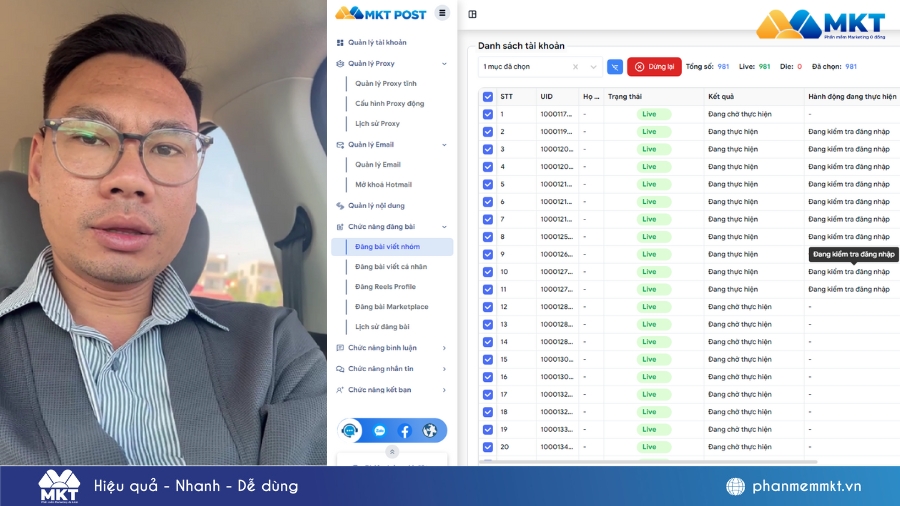 Anh Tùng bày tỏ sự hài lòng khi sử dụng MKT Post