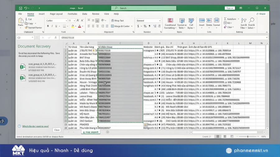 Data khách hàng tiềm năng Chuẩn bị tệp data khách hàng tiềm năng