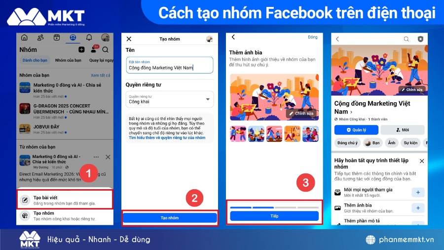 cách tạo nhóm facebook nhiều thành viên