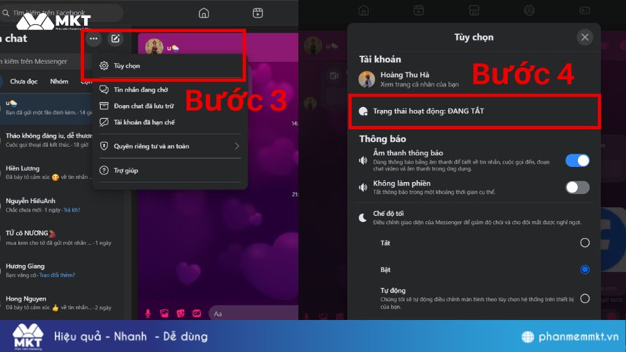 Hướng dẫn tắ trạng thái online Facebook Tắt trạng thái online trên Facebook trên máy tính