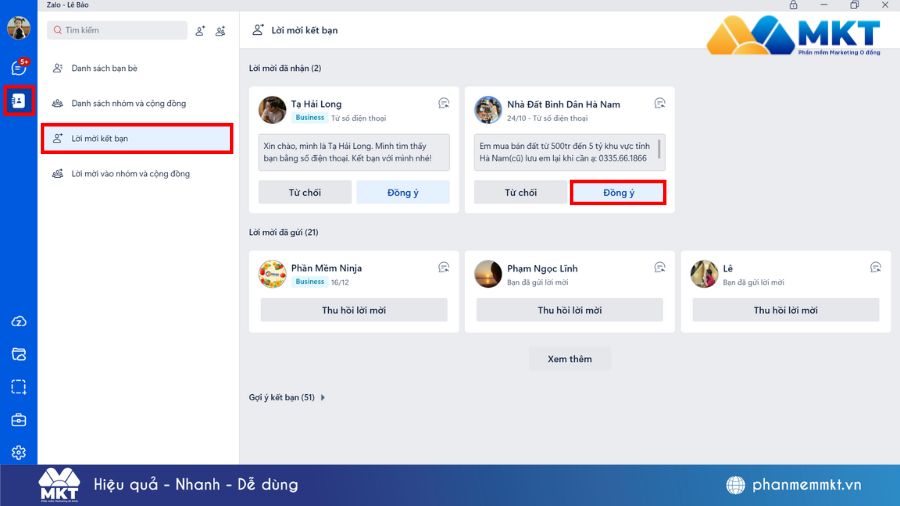 Vào danh bạ và chọn lời mời kết bạn Cách xem lịch sử kết bạn Zalo nhanh & chi tiết