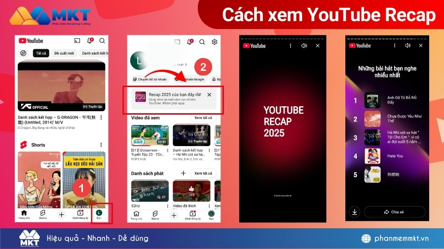 cách xem YouTube Recap